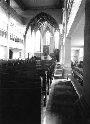 Roßwein. Stadtkirche Sankt Marien. Inneres nach Osten