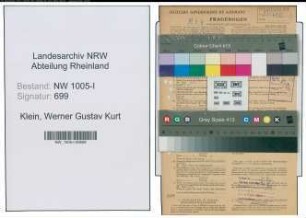 Entnazifizierung Werner Gustav Kurt Klein , geb. 31.05.1910 (Diplom-Wirtschafter)