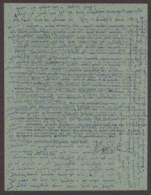 Brief von Raoul Hausmann an Elfriede Hausmann und Vera Hausmann. Limoges. Zusatz von Dela Blakmar