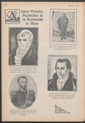 Algunos Próceres Argentinos de la Revolución de Mayo