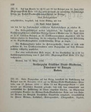 32. Ministerial-Bekanntmachung, Ausschreiben eines ordentlichen Versicherungsbeitrags zur Landes-Brandversicherungs-Anstalt betreffend