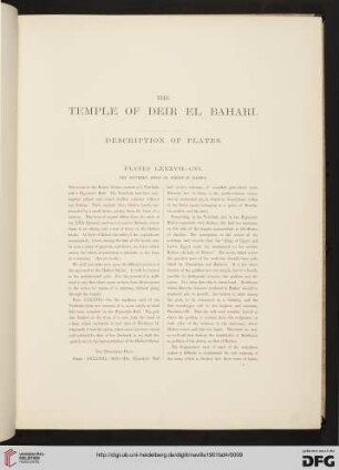 Plates LXXXVII-CVI: The Southern Speos or Shrine of Hathor