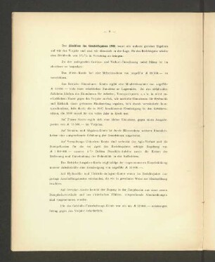 Der Abschluss des Geschäftsjahres 1908