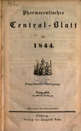 Pharmaceutisches Centralblatt. 15. 1844