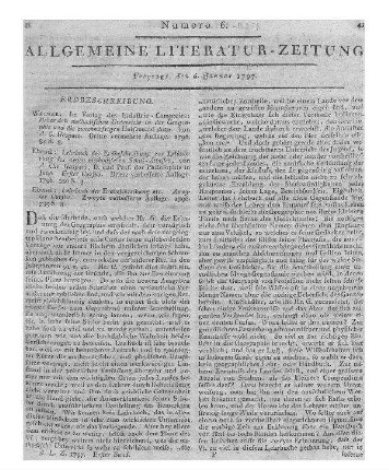 Gaspari, A. C.: Lehrbuch der Erdbeschreibung zur Erläuterung des neuen methodischen Schul-Atlasses. Cursus 1. 3. Aufl. Weimar: Industrie-Comptoir 1796