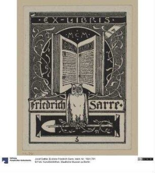 Ex libris Friedrich Sarre
