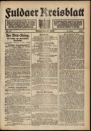 Ausgabe vom Montag, den 23. April 1917.