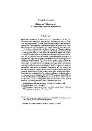 Stilisiertes Türkendeutsch in Gesprächen deutscher Jugendlicher