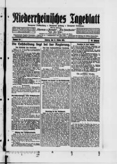 Niederrheinisches Tageblatt : Kempener Volkszeitung : Kempener Zeitung : Lobbericher Tageblatt : Heimatzeitung für den linken Niederrhein