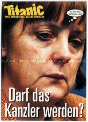 Satirische Postkarte zu Angela Merkel
