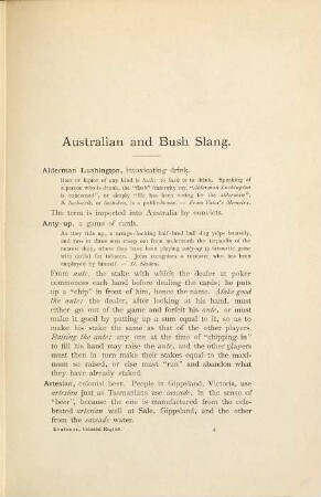 Wörterbuch der englischen Volkssprache Australiens und einiger englischen Mischsprachen