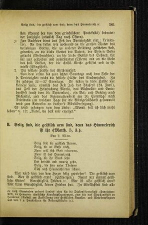 Selig sind, die geistlich arm sind, denn das Himmelreich ist ihr (Matth. 5, 3)