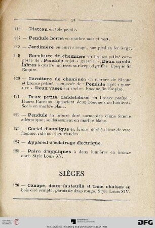 Sièges (Nr. 126-133)