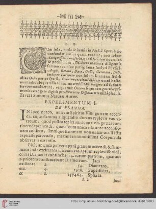 Experimentum I: De Flamma