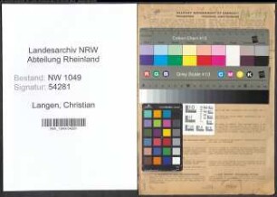 Entnazifizierung Christian Langen , geb. 09.07.1908 (Lehrer)