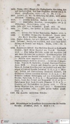 IV.[Grammatiken und Wörterbücher der neueren Sprachen] (Nr. 1488 - 1532)