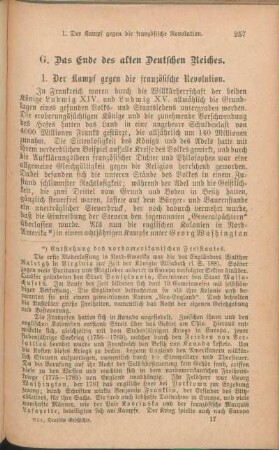 G. Das Ende des alten Deutschen Reiches.