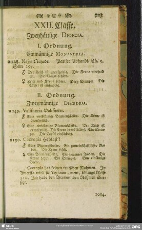 XXII. Classe. Zweyhäusige. Dioecia