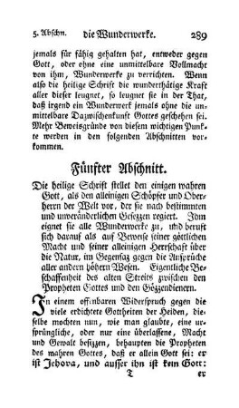 Fünfter Abschnitt. Die heilige Schrift stellet den einigen wahren Gott, als den alleinigen Schöpfer und Oberherrn der Welt vor [...]