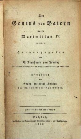 Der Genius von Baiern unter Maximilian IV, 2. 1808, 1