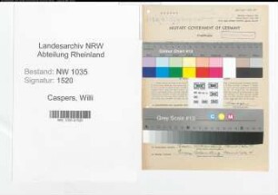 Entnazifizierung Willi Caspers , geb. 27.01.1910 (Buchhalter)