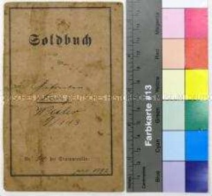 Soldbuch für den Gefreiten Franz Weiler vom preußischen Infanterie-Regiment Nr. 143