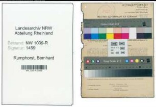 Entnazifizierung Bernhard Rumphorst , geb. 03.07.1894 (Gastwirt)