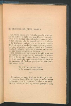 El secreto de Juan Flores