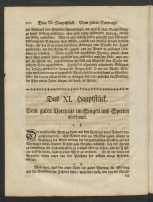 Das XI. Hauptstück