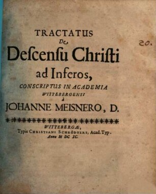 Tractatus de descensu Christi ad inferos