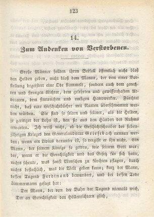14. Zum Andenken von Verstorbenen