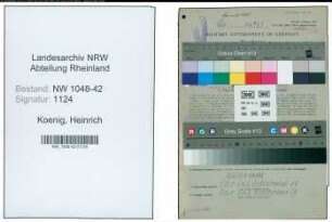 Entnazifizierung Heinrich Koenig , geb. 10.11.1903 (Metzger)