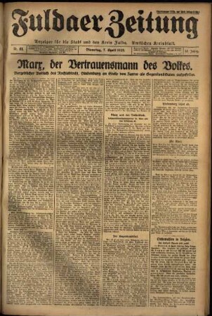 Ausgabe vom Dienstag, den 07. April 1925.