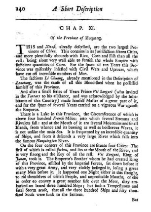 Chap. XI. Of the province of Huquang
