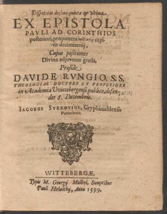 Disputatio decima quinta et ultima.