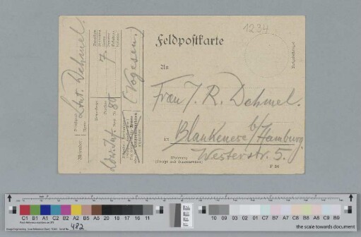 Postkarte an Ida Dehmel