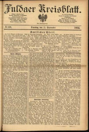 Ausgabe vom Dienstag, den 11. September 1894.