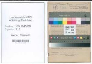 Entnazifizierung Elisabeth Weber , geb. 27.02.1889 (Lehrerin)