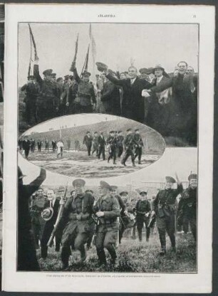 Conscriptos del 1º de Infantería, destacando en Palermo, al plegarse al movimiento revolucionario.