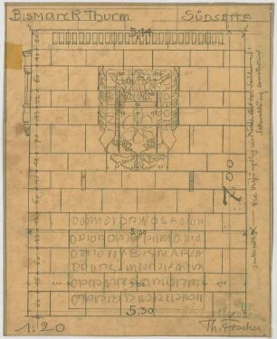 Fischer, Theodor; Berg am Starnberger See - Rottmannshöhe (Bayern); Bismarckturm - Südseite (Ansicht)