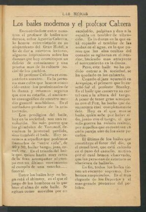 Los bailes modernos y el profesor Cabrera