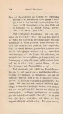 158-167 [Rezension] Texte und Untersuchungen zur Geschichte der altchristlichen Literatur ; 1,1/2
