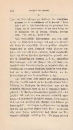 158-167 [Rezension] Texte und Untersuchungen zur Geschichte der altchristlichen Literatur ; 1,1/2