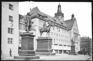 Chemnitz. Neues Rathaus und Denkmale Kaiser Wilhelms I., Bismarcks und Moltkes