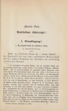 Zweites Buch. Unmittelbare Güterrechte