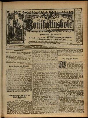 Ausgabe vom Sonntag, den 20. Januar 1918.