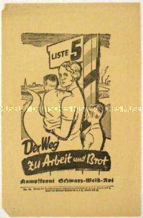 Aufruf der Kampffront Schwarz-Weiß-Rot zur Reichstagswahl 1933