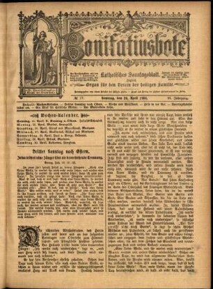 Erste Ausgabe vom Sonntag, den 24. April 1904.