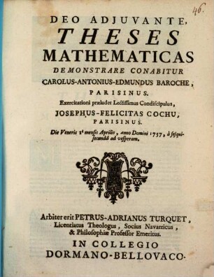 Theses mathematicas
