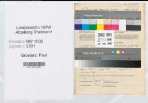 Entnazifizierung Paul Groeters, geb. 01.08.1896 (Arbeiter)
